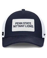 Nike Men's Navy/White Penn State Nittany Lions 2025 On-Field Rise Patch Trucker Adjustable Hat
