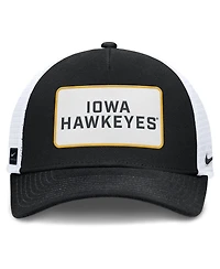 Nike Men's Black/White Iowa Hawkeyes 2025 On-Field Rise Patch Trucker Adjustable Hat