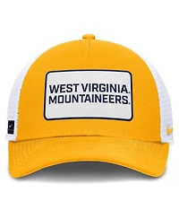 Nike Men's Gold/White West Virginia Mountaineers 2025 On-Field Rise Patch Trucker Adjustable Hat