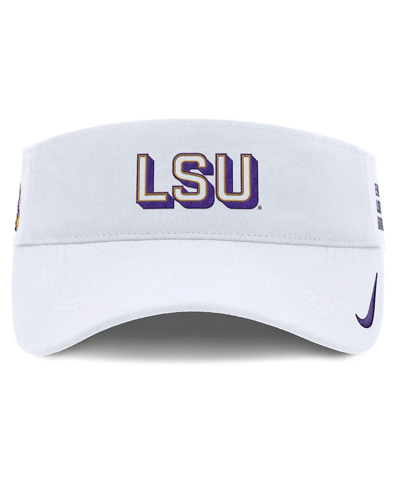 Nike Men's White Lsu Tigers 2025 On-Field Gameday Performance Ace Adjustable Visor Hat