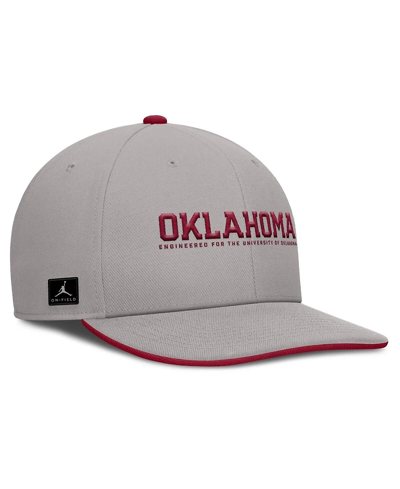 Jordan Men's Gray Oklahoma Sooners 2025 On-Field Pro Performance Adjustable Hat