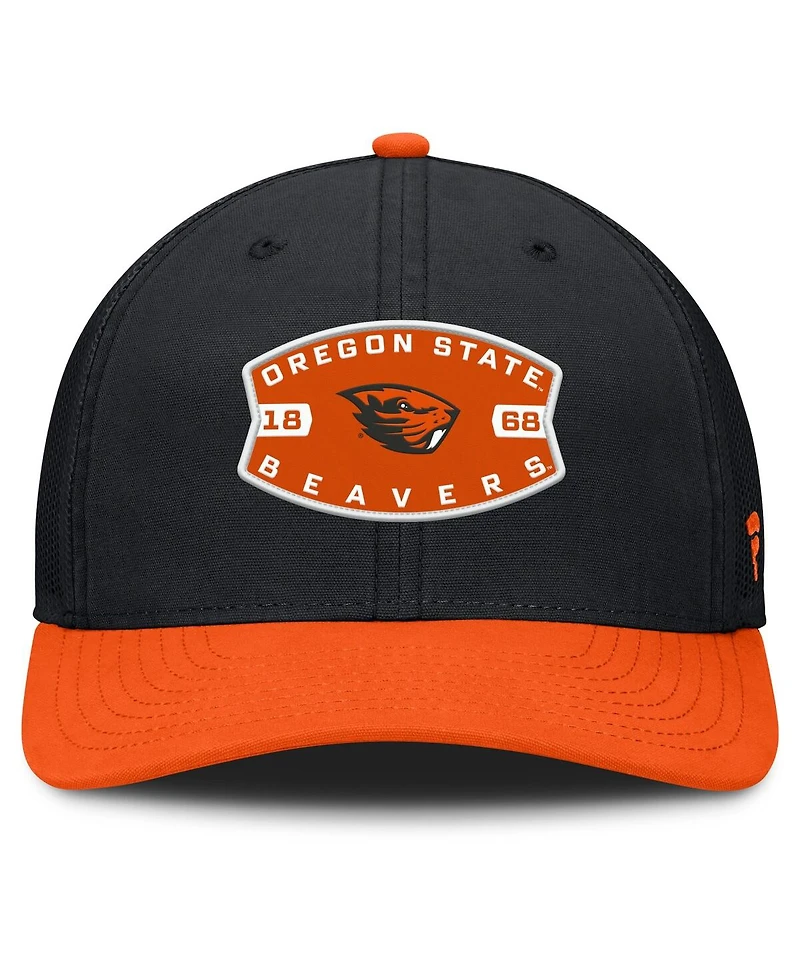 Fanatics Men's Black/Orange Oregon State Beavers Adapt Adjustable Trucker Hat