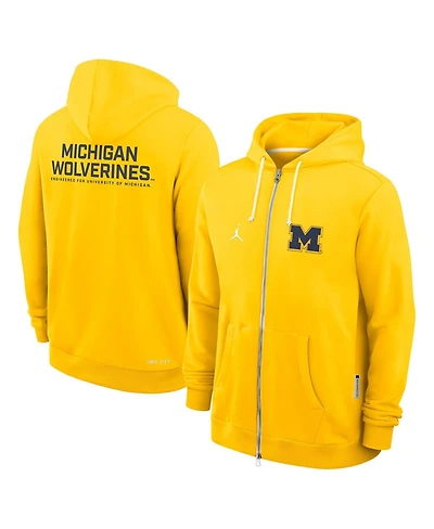 Jordan Men's Maize Michigan Wolverines 2025 Sideline Performance Full-Zip Hoodie