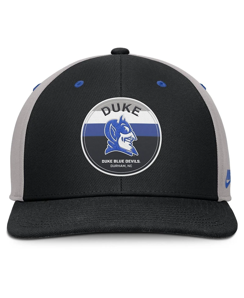 Nike Men's Black/Gray Duke Blue Devils Prep Pro Performance Snapback Hat