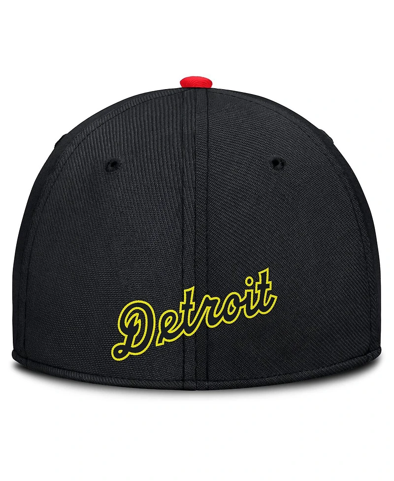 Nike Men's Crimson/Black Detroit Tigers Neon 90s Rise Swoosh Flex Hat