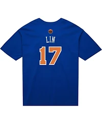 Mitchell & Ness Men's Jeremy Lin Blue New York Knicks Name Number T-Shirt