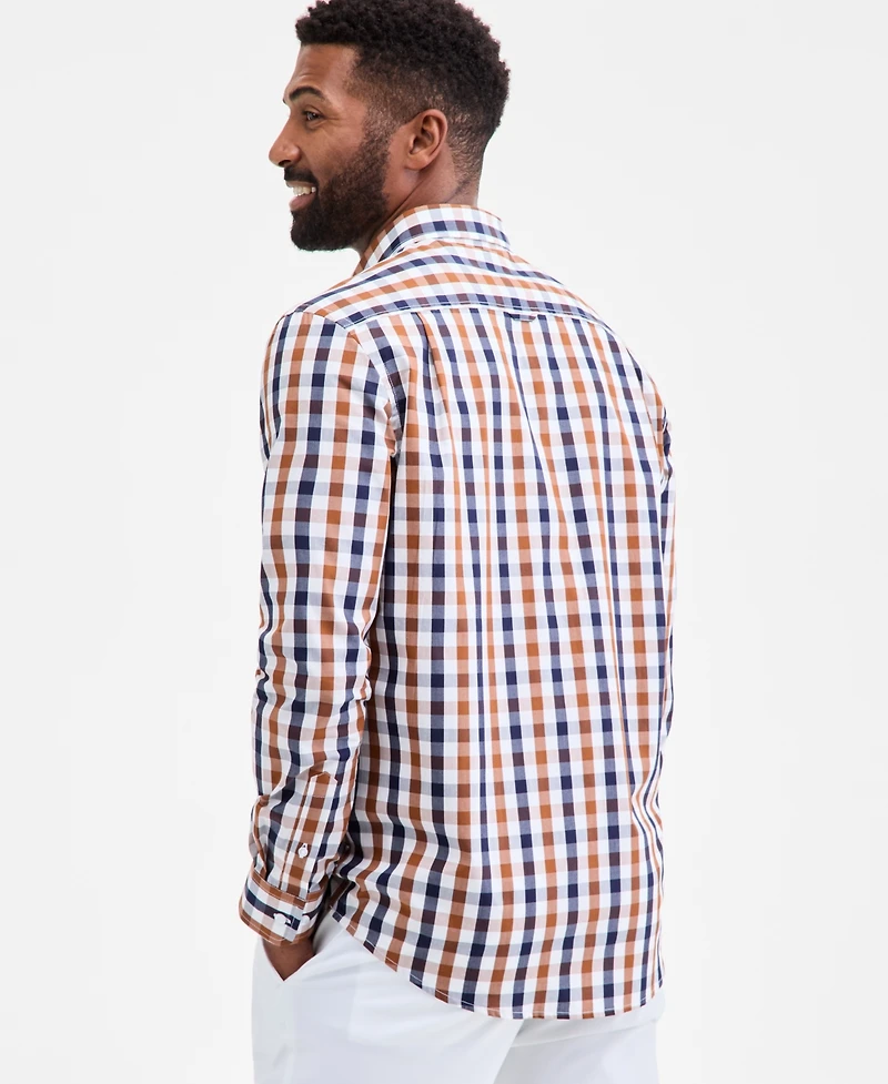 Club Room Long Sleeve Gingham Check Button-Down Shirt, Macy's Exclusive