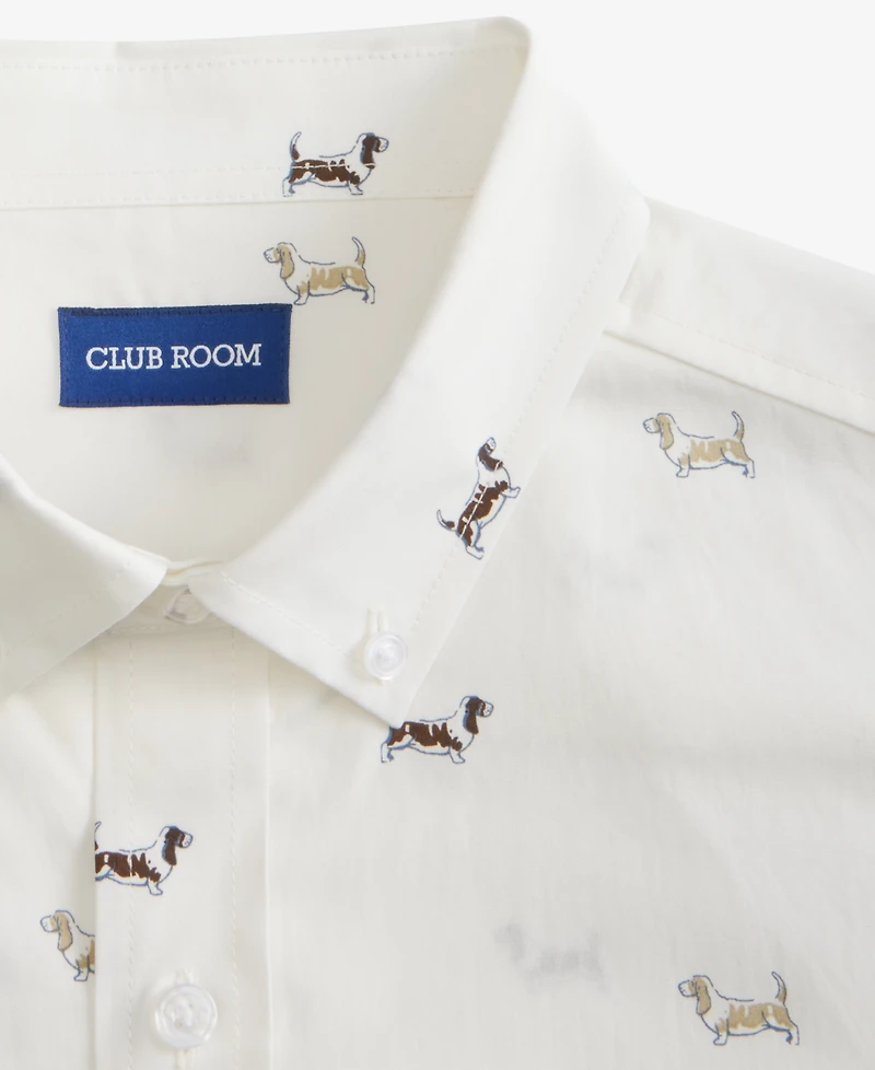 Club Room Long Sleeve Basset Hound Print Button-Down Shirt, Macy's Exclusive