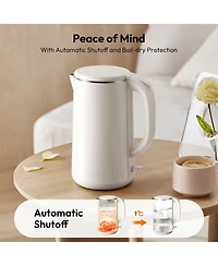 1.8-l 1100W Fast Heat Electric Kettle Tea Kettle with Auto Shut-Off, Boil-Dry Proof, Double Wall Stainless Steel