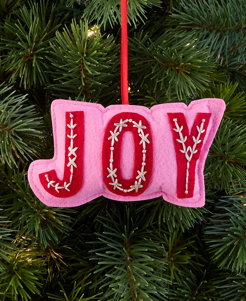 Holiday Lane Tiny Tidings Joy Fabric Ornament, Macy's Exclusive