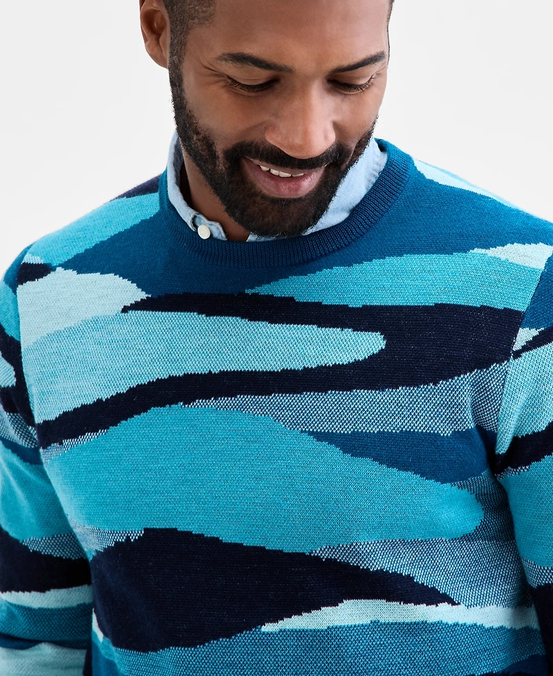 Club Room Men's Abstract Crewneck Sweater, Macy's Exclusive