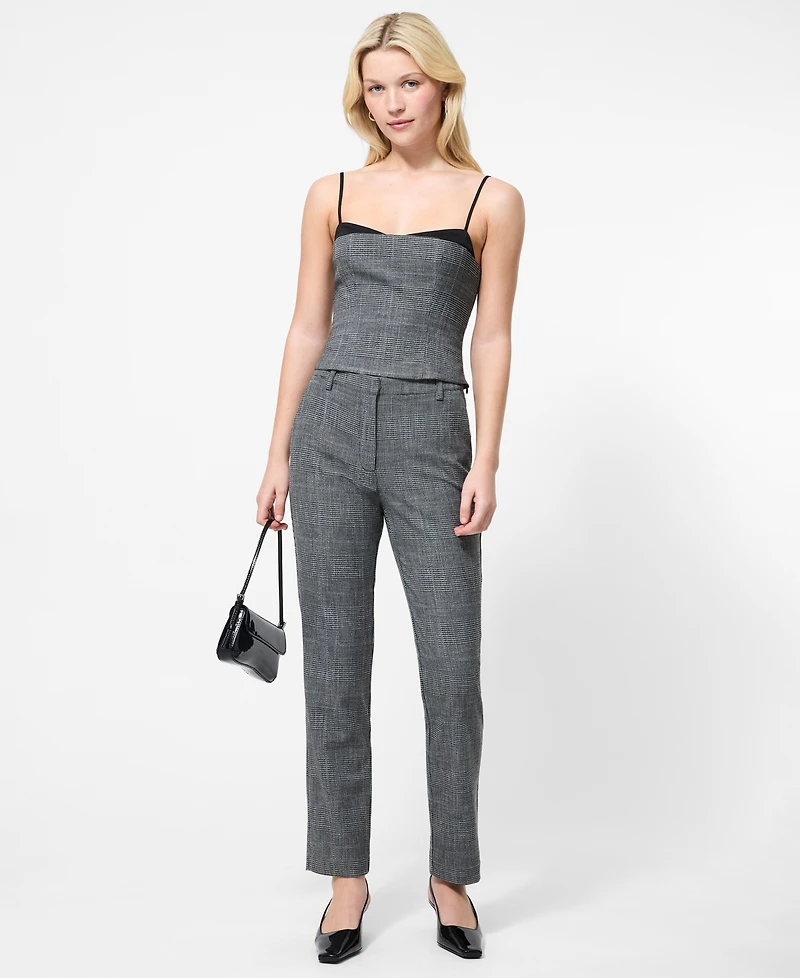 French Connection Women's Owen Plaid Suiting Corset Top