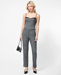 French Connection Women's Owen Plaid Suiting Corset Top