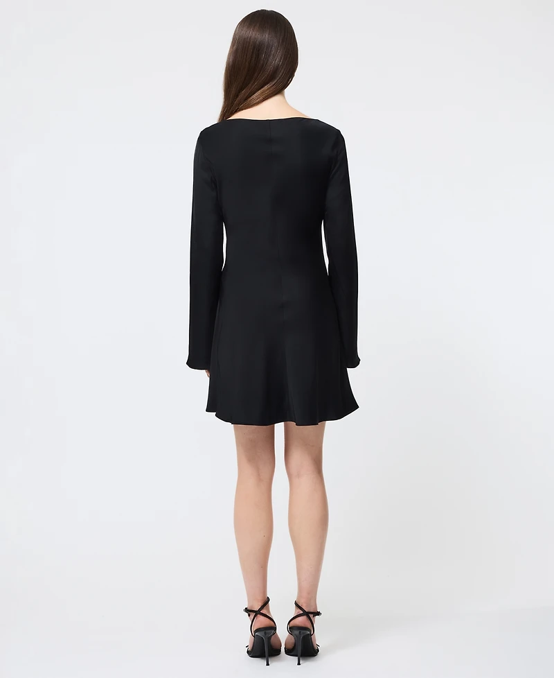 French Connection Women's Ennis Satin Long Sleeve Mini Dress