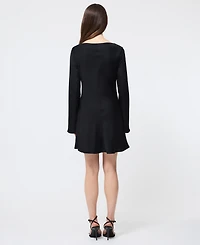 French Connection Women's Ennis Satin Long Sleeve Mini Dress