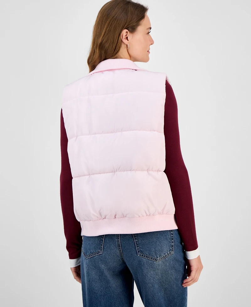 Madden Girl Women's Ribbed-Trim Puffer Vest