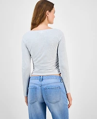 Madden Girl Juniors' Rhinestone-Embellished Knit Top