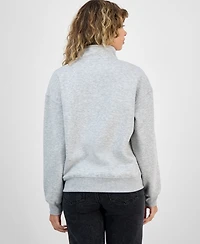 Hippie Rose Juniors' Drop Shoulder Quarter-Zip Sweatshirt