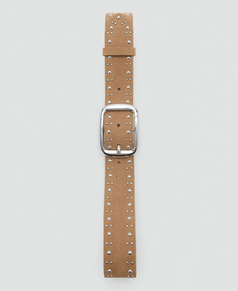 Mango Women's Studs Suede Belt