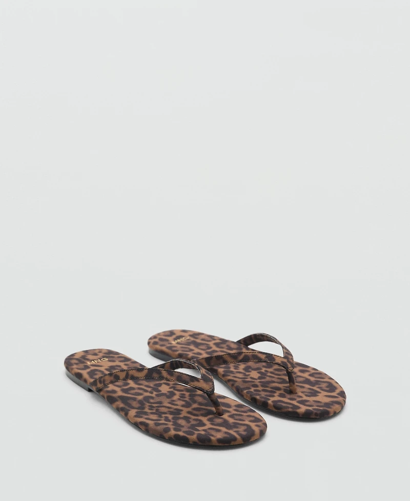 Mango Women's Leopard Print Strap Sandals