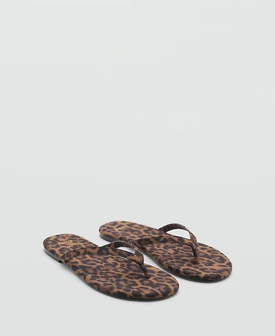 Mango Women's Leopard Print Strap Sandals