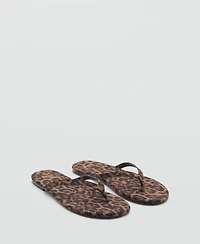 Mango Women's Leopard Print Strap Sandals