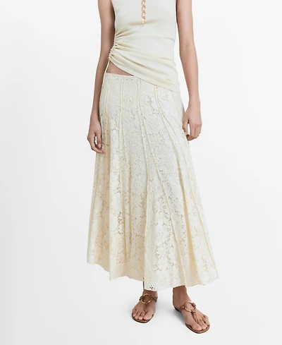 Mango Women's Long Lace Skirt