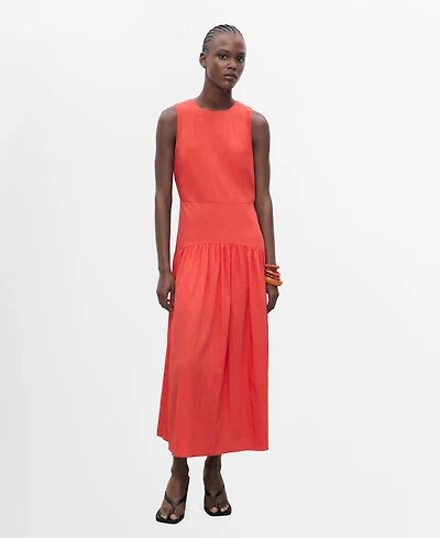 Mango Women's Ruched Hem Long Dress