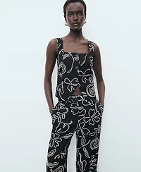 Mango Women's Floral Print Straight Pants