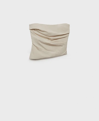 Mango Women's Asymmetrical Strapless Top