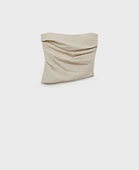 Mango Women's Asymmetrical Strapless Top