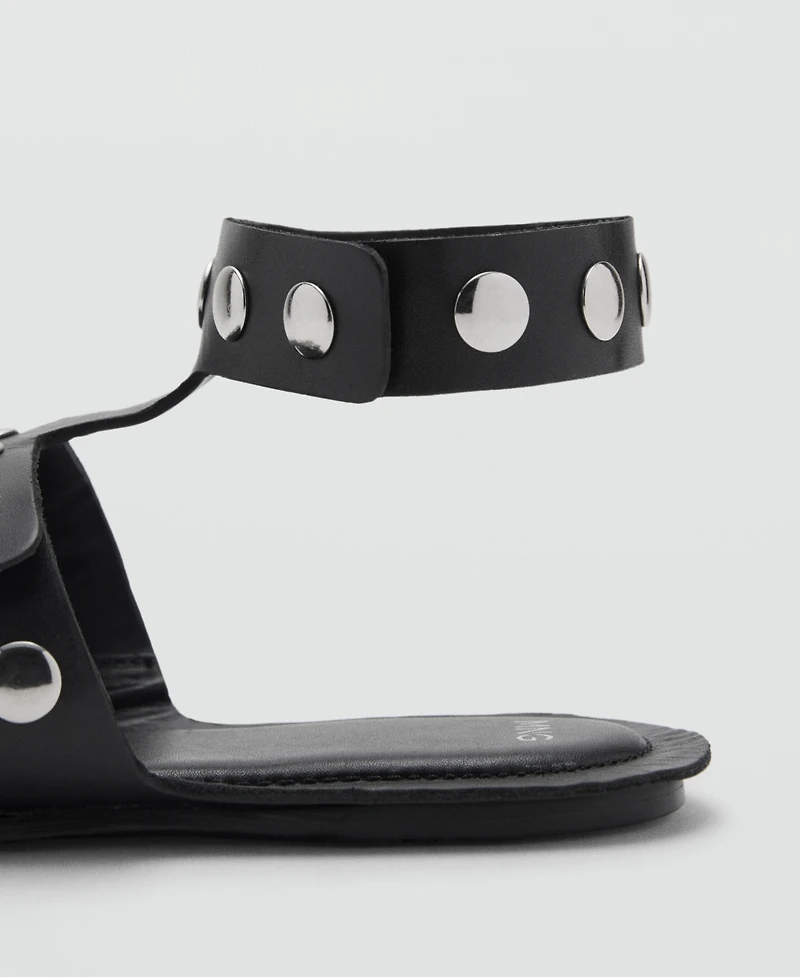 Mango Women's Studded Leather Sandals