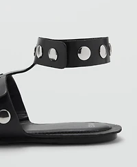 Mango Women's Studded Leather Sandals