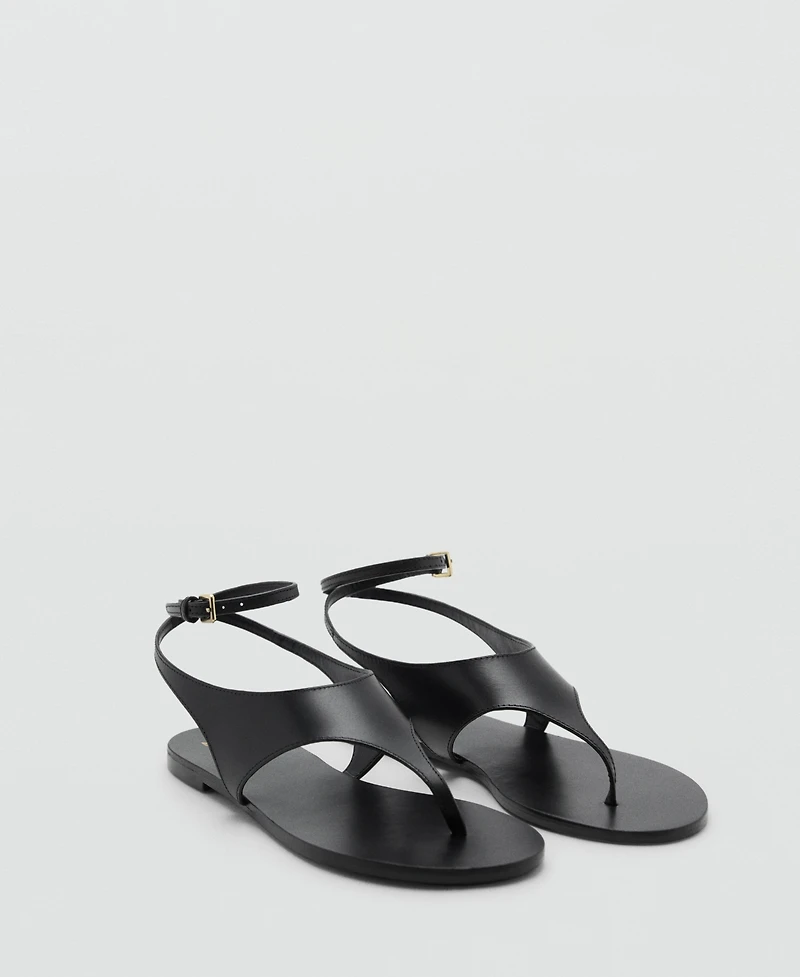 Mango Women's Leather Straps Sandals