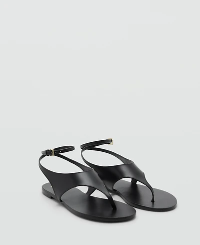 Mango Women's Leather Straps Sandals