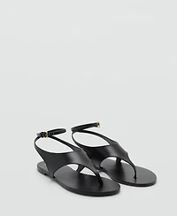 Mango Women's Leather Straps Sandals