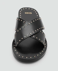 Mango Women's Studded Leather Sandals