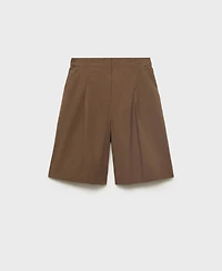 Mango Women's Cotton Suit Bermuda Shorts