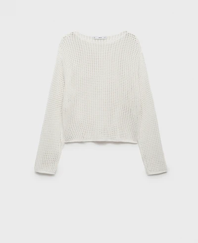 Mango Women's Long-Sleeved Crochet Sweater