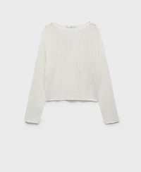Mango Women's Long-Sleeved Crochet Sweater