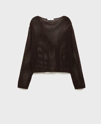 Mango Women's Long-Sleeved Crochet Sweater