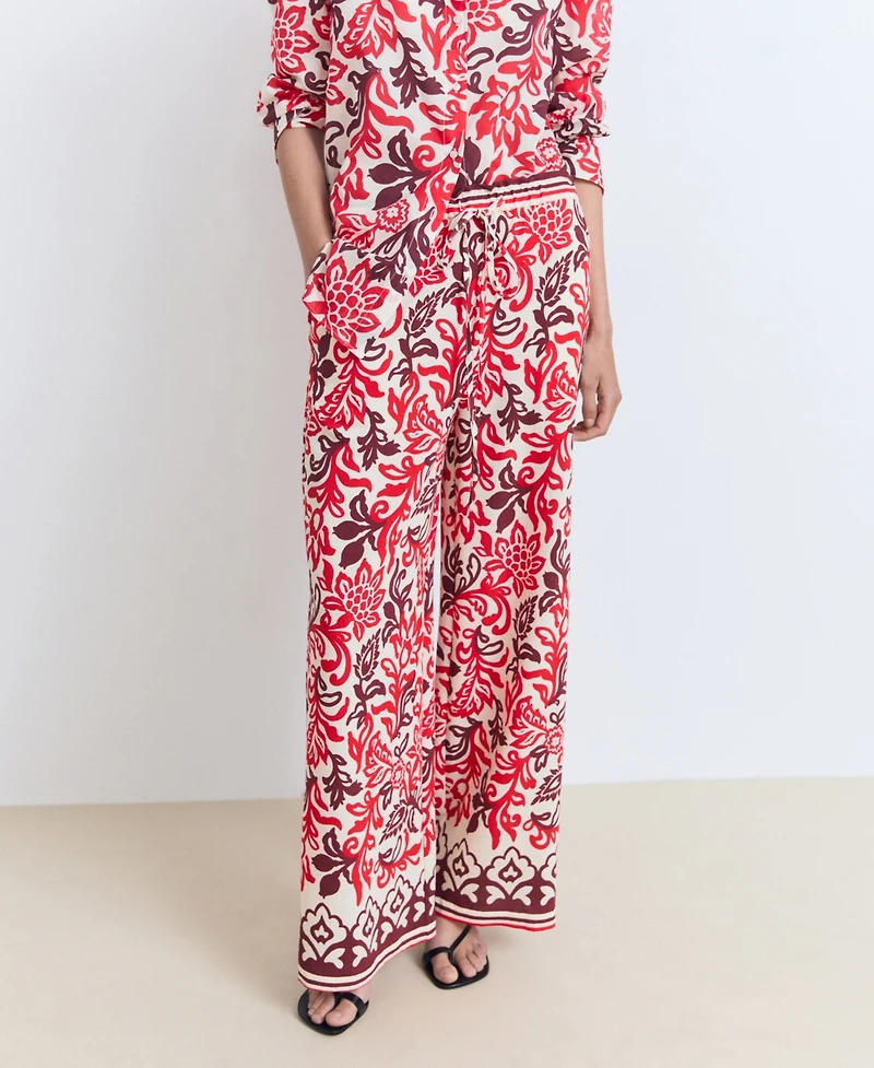 Mango Women's Flowy Printed Pants