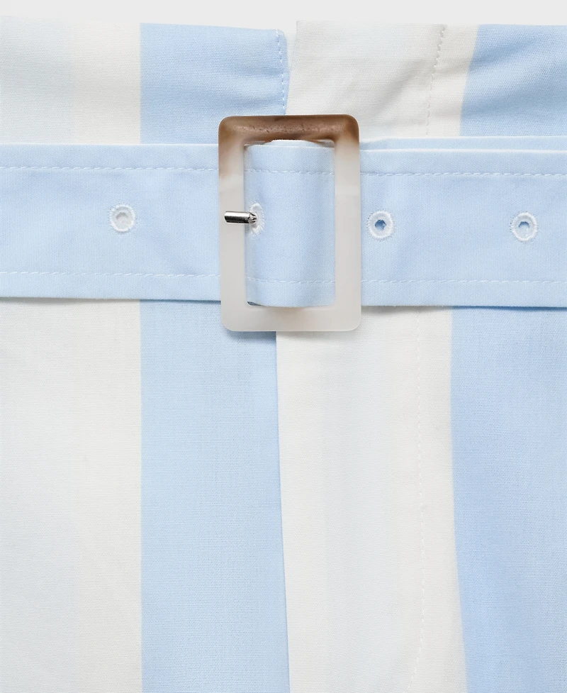 Mango Women's Belt Striped Culotte Pants