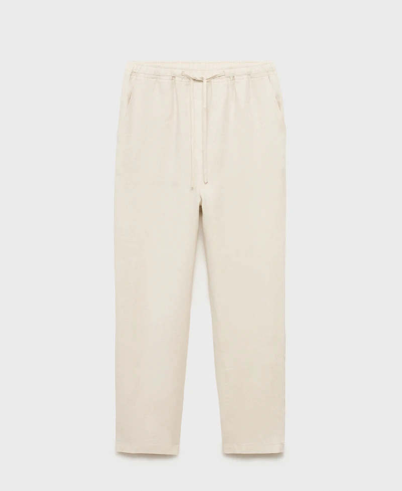 Mango Women's Drawstring Linen Pants