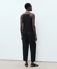 Mango Women's Drawstring Linen Pants