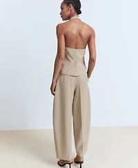 Mango Women's Linen-Blend Balloon Pants