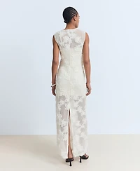Mango Women's Floral Crochet Dress