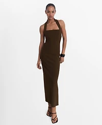 Mango Women's Long Halter-Neck Dress