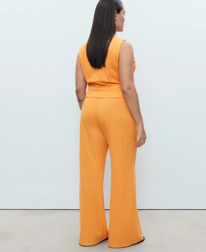 Mango Women's Flowy Straight-Fit Pants