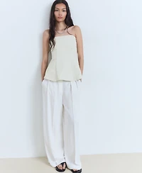 Mango Women's Strapless Flared Top